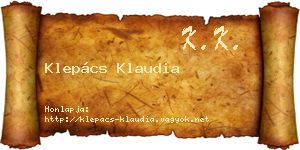 Klepács Klaudia névjegykártya
